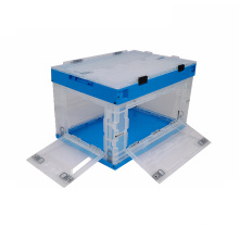 Caja plegable transparente de 50L con abertura lateral